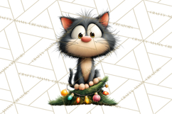 Christmas Chaos Cats PNG Clipart, Funny Pet Christmas Png Product Image 5