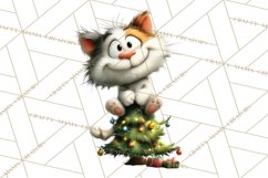 Christmas Chaos Cats PNG Clipart, Funny Pet Christmas Png Product Image 2