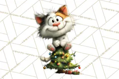 Christmas Chaos Cats PNG Clipart, Funny Pet Christmas Png Product Image 2