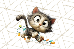 Christmas Chaos Cats PNG Clipart, Funny Pet Christmas Png Product Image 3