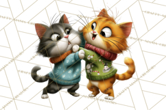 Christmas Chaos Cats PNG Clipart, Funny Pet Christmas Png Product Image 4