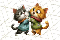 Christmas Chaos Cats PNG Clipart, Funny Pet Christmas Png Product Image 4