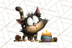 Christmas Chaos Cats PNG Clipart, Funny Pet Christmas Png Product Image 4