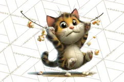 Christmas Chaos Cats PNG Clipart, Funny Pet Christmas Png Product Image 5
