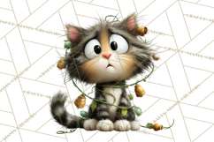 Christmas Chaos Cats PNG Clipart, Funny Pet Christmas Png Product Image 2