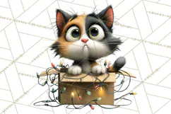 Christmas Chaos Cats PNG Clipart, Funny Pet Christmas Png Product Image 5