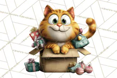 Christmas Chaos Cats PNG Clipart, Funny Pet Christmas Png Product Image 2