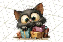 Christmas Chaos Cats PNG Clipart, Funny Pet Christmas Png Product Image 3