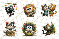 Christmas Chaos Cats PNG Clipart, Funny Pet Christmas Png Product Image 2
