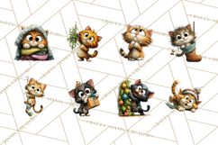 Christmas Chaos Cats PNG Clipart, Funny Pet Christmas Png Product Image 5