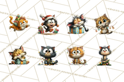 Christmas Chaos Cats PNG Clipart, Funny Pet Christmas Png Product Image 6