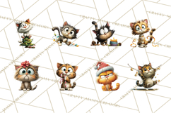 Christmas Chaos Cats PNG Clipart, Funny Pet Christmas Png Product Image 7