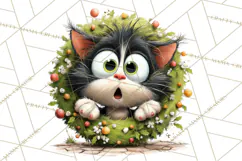 Christmas Chaos Cats PNG Clipart, Funny Pet Christmas Png Product Image 2