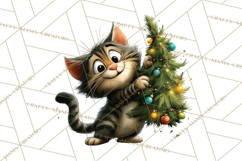 Christmas Chaos Cats PNG Clipart, Funny Pet Christmas Png Product Image 3