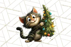 Christmas Chaos Cats PNG Clipart, Funny Pet Christmas Png Product Image 3