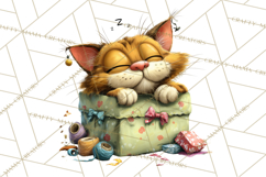 Christmas Chaos Cats PNG Clipart, Funny Pet Christmas Png Product Image 5