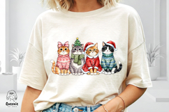 Retro Meowy Christmas Png Cat Lovers Xmas Shirt Design Product Image 2