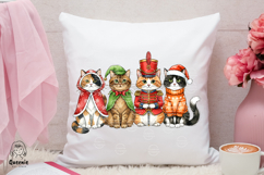 Retro Meowy Christmas Png Cat Lovers Xmas Shirt Design Product Image 3
