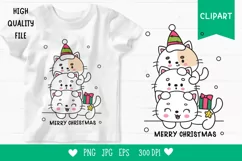 Christmas cats clipart kawaii animals xmas festival png Product Image 1
