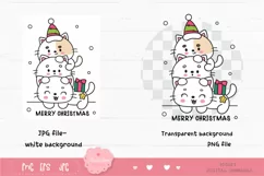 Christmas cats clipart kawaii animals xmas festival png Product Image 2