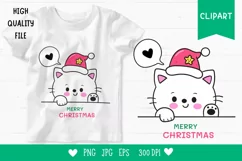 Christmas cat clipart kawaii animals xmas festival png Product Image 1