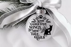 Christmas Cat Memorial Ornament SVG Angel Cat Remembrance