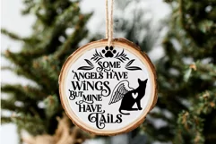Christmas Cat Memorial Ornament SVG Angel Cat Remembrance