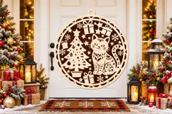 Christmas Cat Ornament Laser Cut SVG Product Image 3