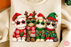 Christmas Cat PNG, Funny Christmas PNG, Cat Sublimation Product Image 1