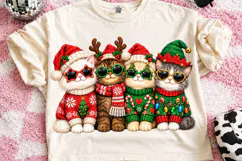 Christmas Cat PNG, Funny Christmas PNG, Cat Sublimation Product Image 2