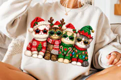 Christmas Cat PNG, Funny Christmas PNG, Cat Sublimation Product Image 3