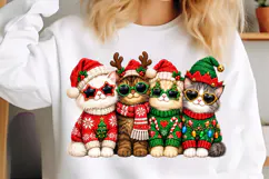 Christmas Cat PNG, Funny Christmas PNG, Cat Sublimation Product Image 5