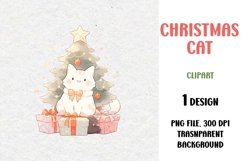 Christmas Cat, Clipart, PNG Product Image 1