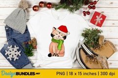 Christmas Cat Sublimation | Meowy Christmas | Watercolor Cat Product Image 1