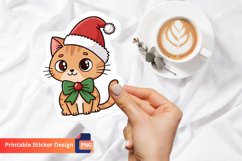 Christmas Cat Sticker, Christmas Stickers for Cat Lovers Product Image 1