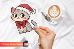Christmas Cat Sticker, Festive Cat Sticker, Kitty Sticker Product Image 1