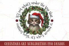 Christmas Cat Sublimation | Santa Cat PNG Design Product Image 1