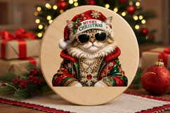 Christmas Cat Sublimation PNG Product Image 2
