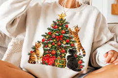 Christmas Cat Tree PNG, Funny Christmas PNG Product Image 3