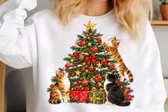 Christmas Cat Tree PNG, Funny Christmas PNG Product Image 5