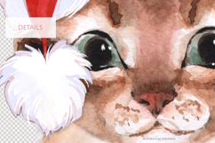 Christmas Cat Watercolor PNG Product Image 3