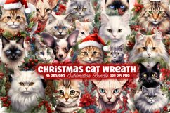 Christmas Cat Wreath Sublimation Clipart, Christmas Cat Wreath, Watercolor Clipart Sublimation Design, Christmas Cat Wreath Clipart, Christmas Cat Wreath Clipart, Christmas Cat Wreath, Watercolor Clipart, Christmas Cat Wreath Clipart, Watercolor Clipart S