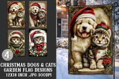 Christmas Garden Flag, Christmas Dog Cat Garden Flags, s4 Product Image 1