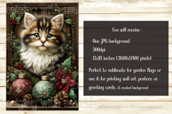 Christmas Garden Flag, Christmas Cat Garden Flag, d25 Product Image 2