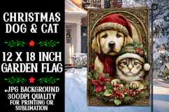 Christmas Garden Flag, Christmas Cat Dog Garden Flag, d27 Product Image 1