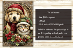 Christmas Garden Flag, Christmas Cat Dog Garden Flag, d27 Product Image 2