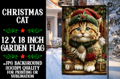 Christmas Garden Flag, Christmas Cat Garden Flag, d28 Product Image 1