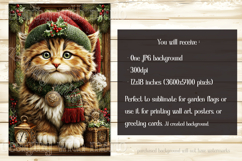 Christmas Garden Flag, Christmas Cat Garden Flag, d28 Product Image 2
