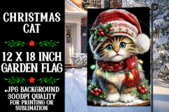 Christmas Garden Flag, Christmas Cat Garden Flag, d30 Product Image 1