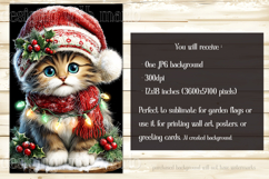 Christmas Garden Flag, Christmas Cat Garden Flag, d30 Product Image 2